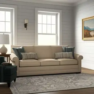 Photo of Beige And Gray Tribal Washable Area Rug With UV Protection