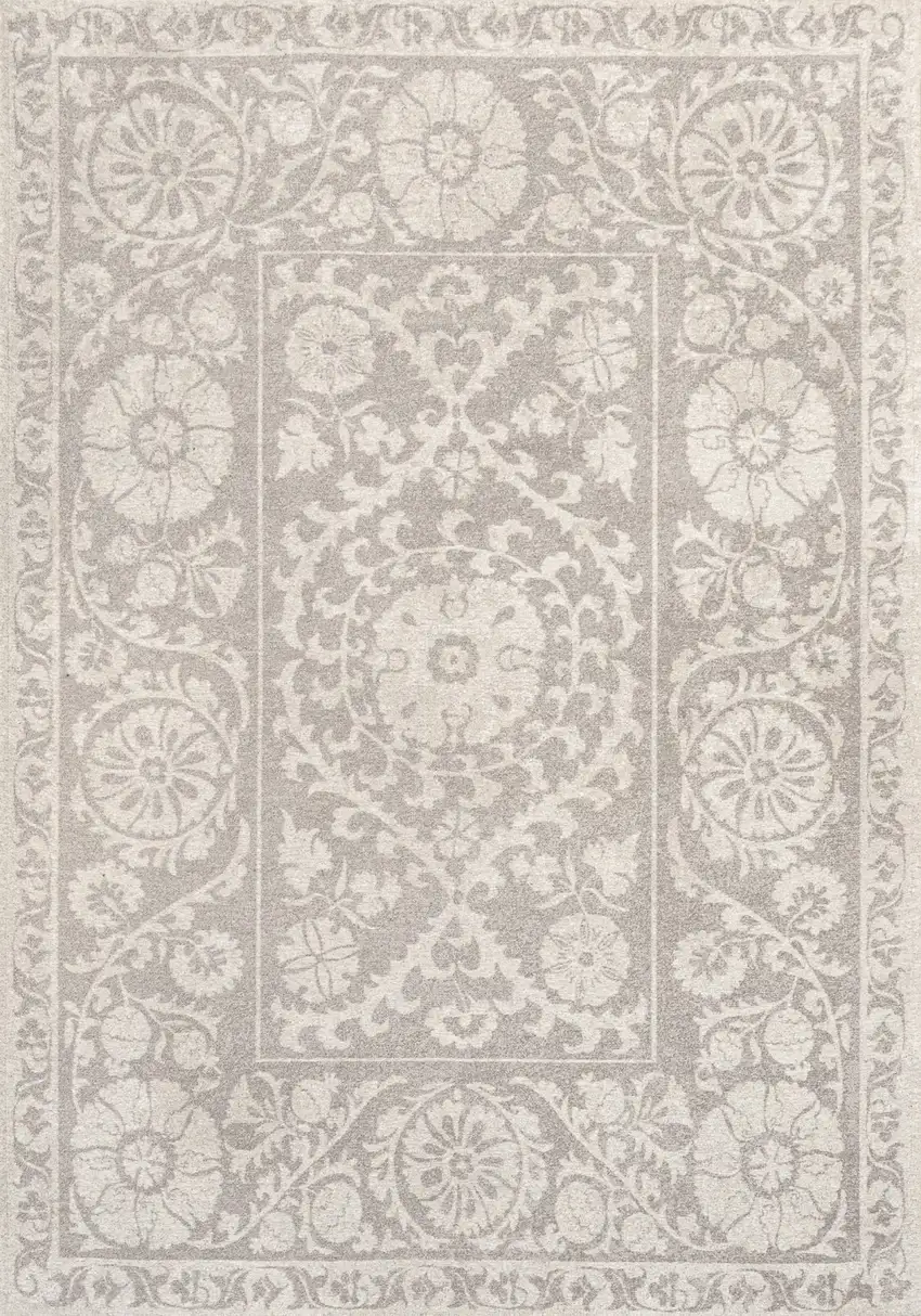 Beige And Gray Tribal Washable Area Rug With UV Protection Photo 4