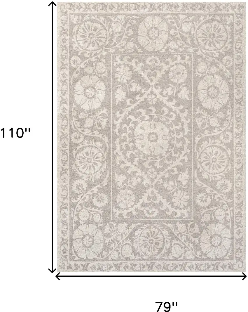 Beige And Gray Tribal Washable Area Rug With UV Protection Photo 6