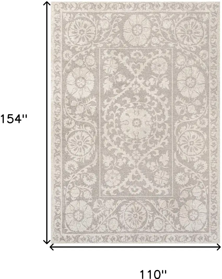 Beige And Gray Tribal Washable Area Rug With UV Protection Photo 6