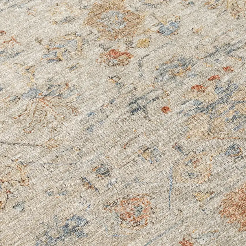 Beige And Gray Tribal Washable Indoor Outdoor Area Rug Photo 7