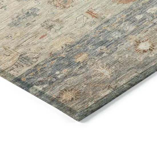 Beige And Gray Tribal Washable Indoor Outdoor Area Rug Photo 7