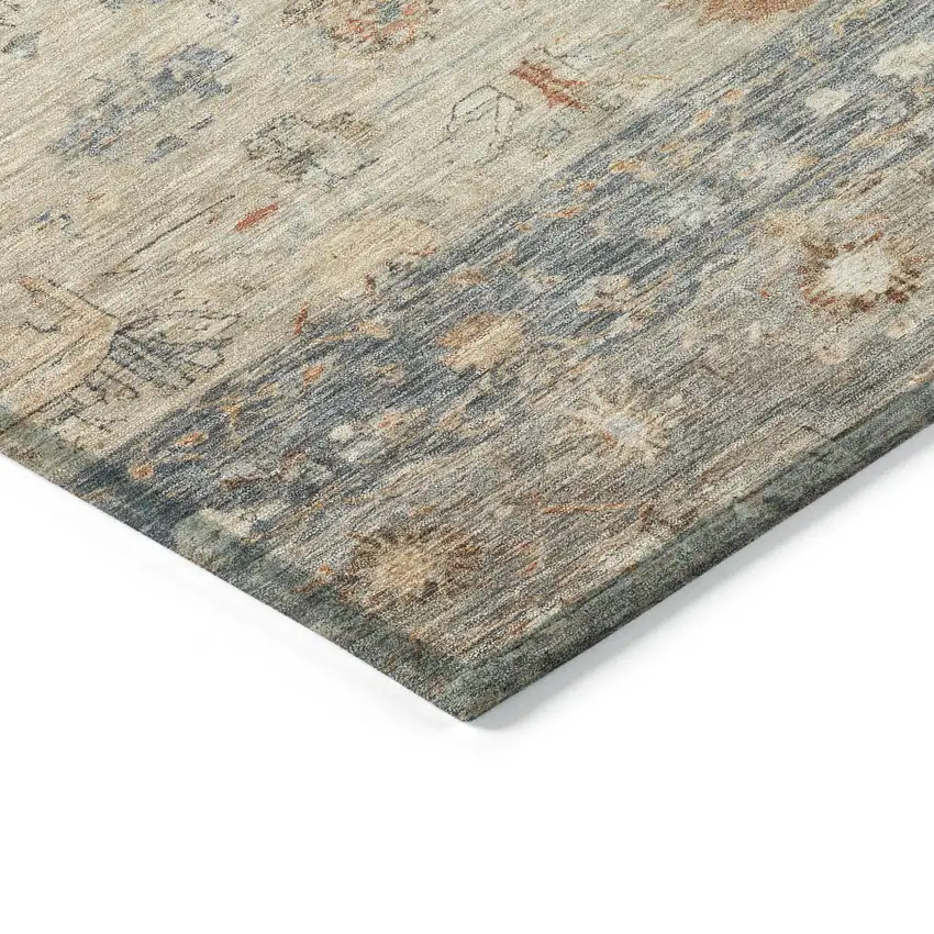 Beige And Gray Tribal Washable Indoor Outdoor Area Rug Photo 7