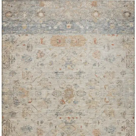 Beige And Gray Tribal Washable Indoor Outdoor Area Rug Photo 5