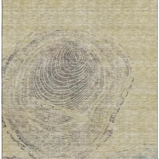 Beige And Gray Woodland Lodge Washable Area Rug With UV Protection Photo 3