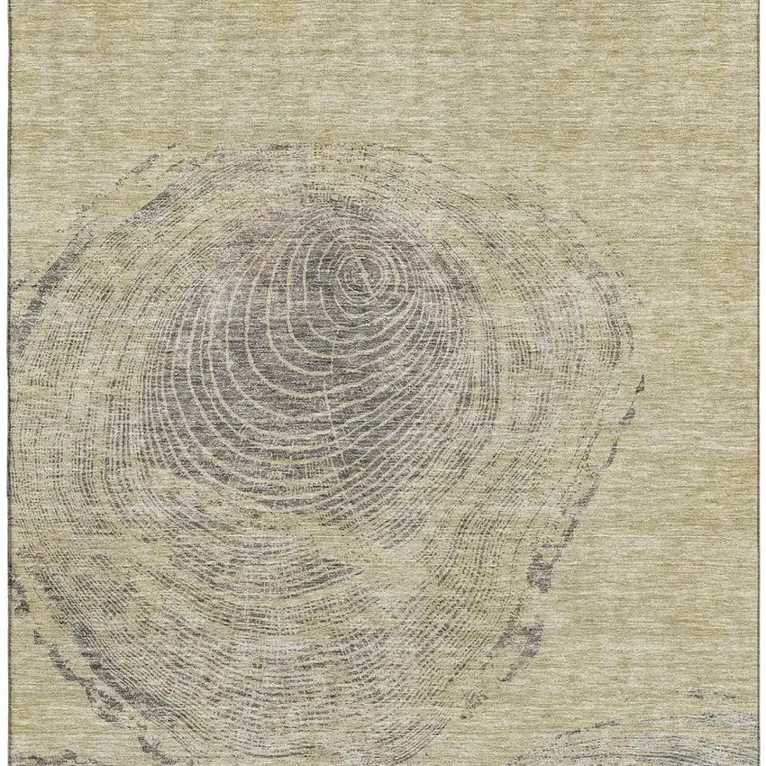 Beige And Gray Woodland Lodge Washable Area Rug With UV Protection Photo 3