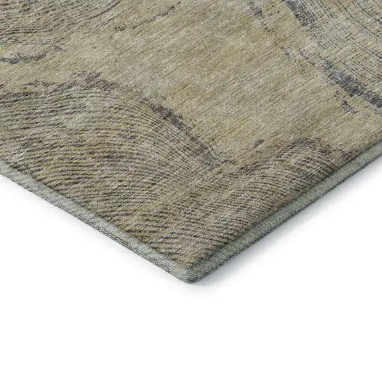 Beige And Gray Woodland Lodge Washable Area Rug With UV Protection Photo 7