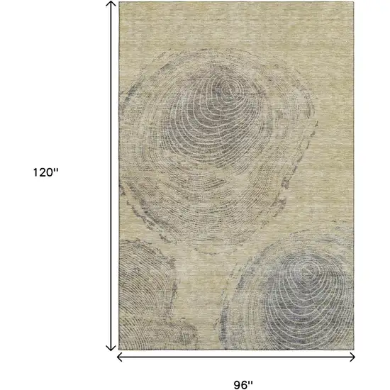 Beige And Gray Woodland Lodge Washable Area Rug With UV Protection Photo 3