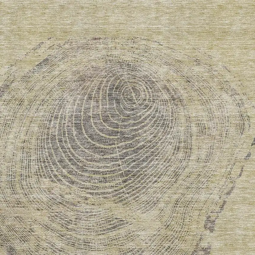 Beige And Gray Woodland Lodge Washable Area Rug With UV Protection Photo 2