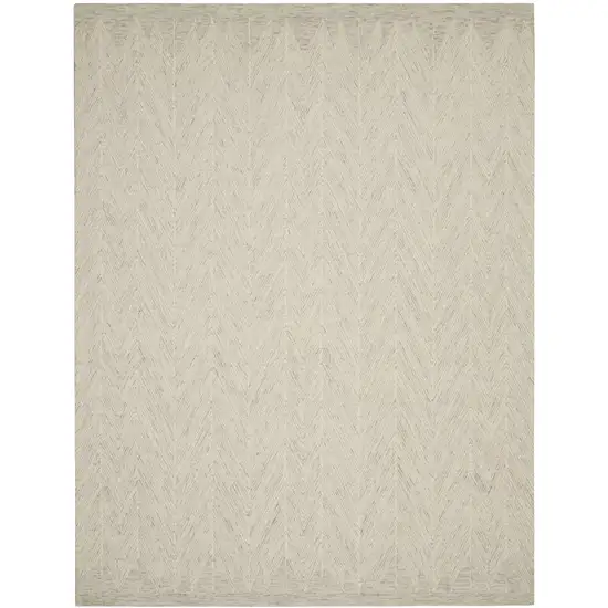 Beige And Gray Wool Chevron Area Rug Photo 4