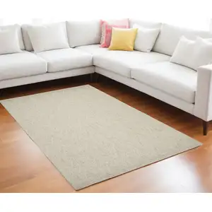 Photo of Beige And Gray Wool Chevron Area Rug