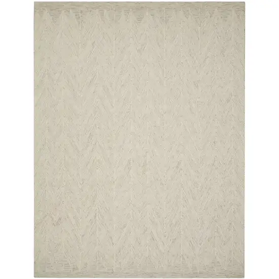 Beige And Gray Wool Chevron Area Rug Photo 7
