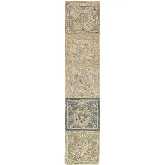 Beige And Gray Wool Floral Hand Tufted Area Rug Photo 2