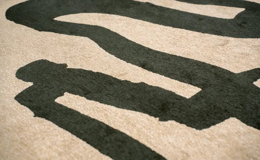 Beige And Green Abstract Washable Area Rug With UV Protection Photo 6