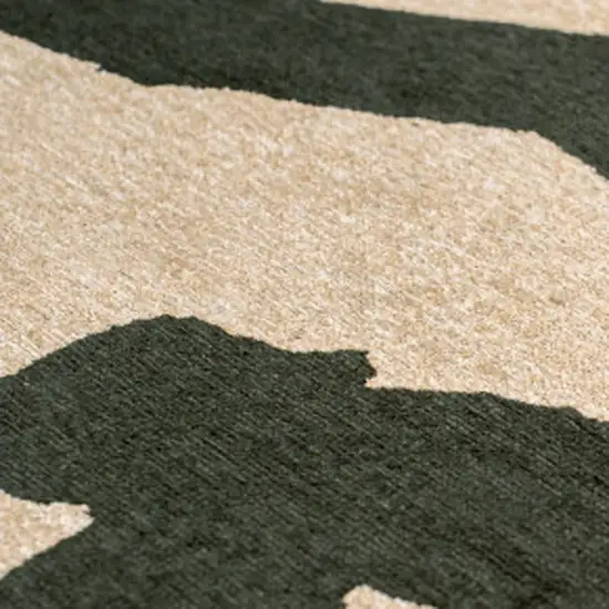 Beige And Green Abstract Washable Area Rug With UV Protection Photo 7