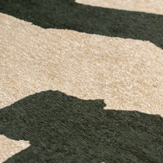 Beige And Green Abstract Washable Area Rug With UV Protection Photo 7