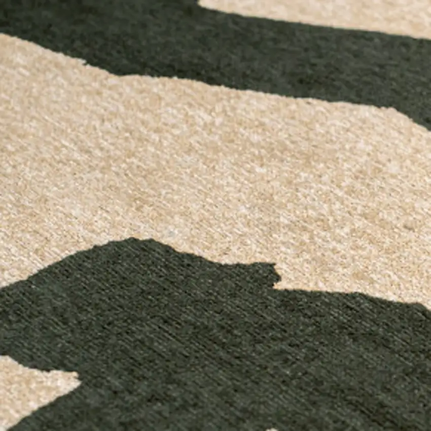 Beige And Green Abstract Washable Area Rug With UV Protection Photo 7