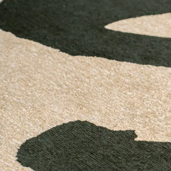 Beige And Green Abstract Washable Area Rug With UV Protection Photo 7