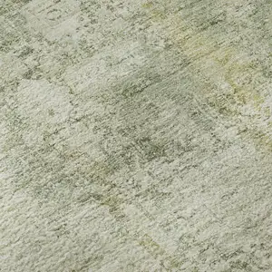 Photo of Beige And Green Oriental Washable Area Rug With UV Protection