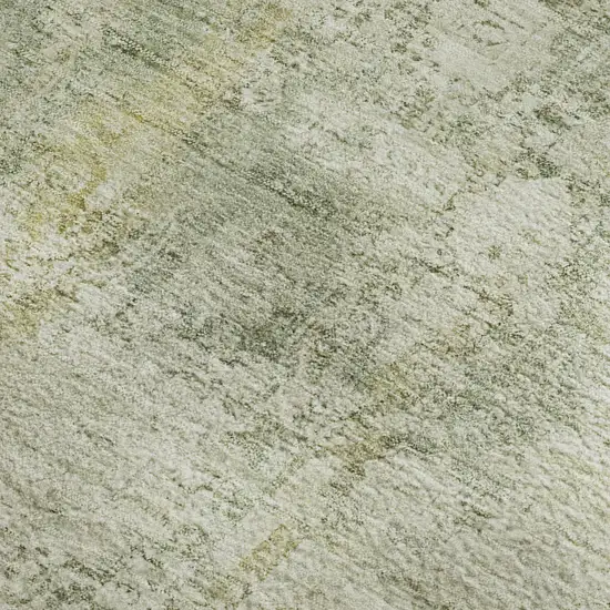 Beige And Green Oriental Washable Area Rug With UV Protection Photo 3