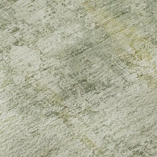Beige And Green Oriental Washable Area Rug With UV Protection Photo 1