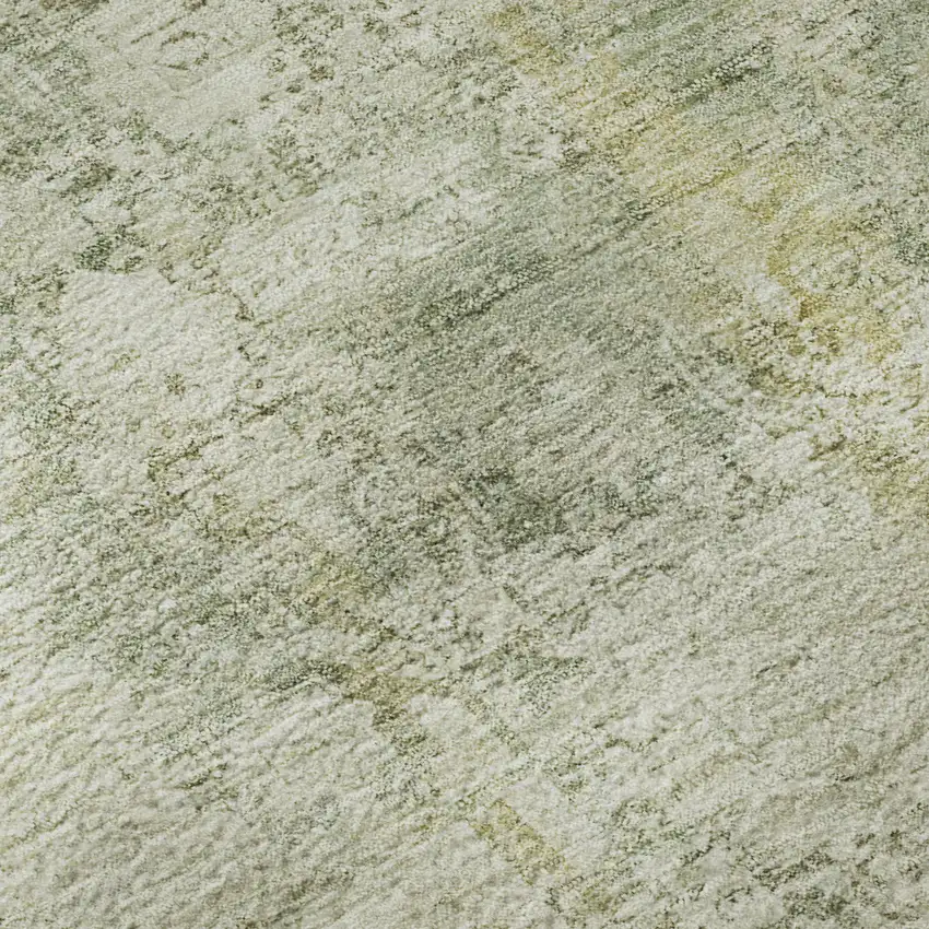 Beige And Green Oriental Washable Area Rug With UV Protection Photo 1