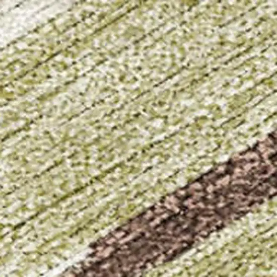 Beige And Green Tribal Washable Indoor Outdoor Area Rug Photo 1