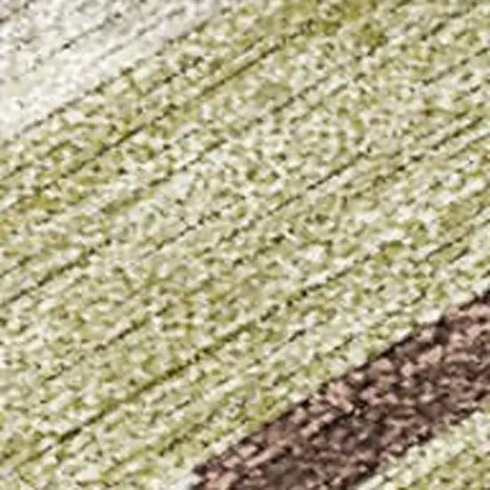 Beige And Green Tribal Washable Indoor Outdoor Area Rug Photo 1