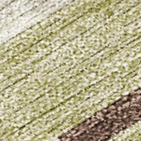 Beige And Green Tribal Washable Indoor Outdoor Area Rug Photo 1