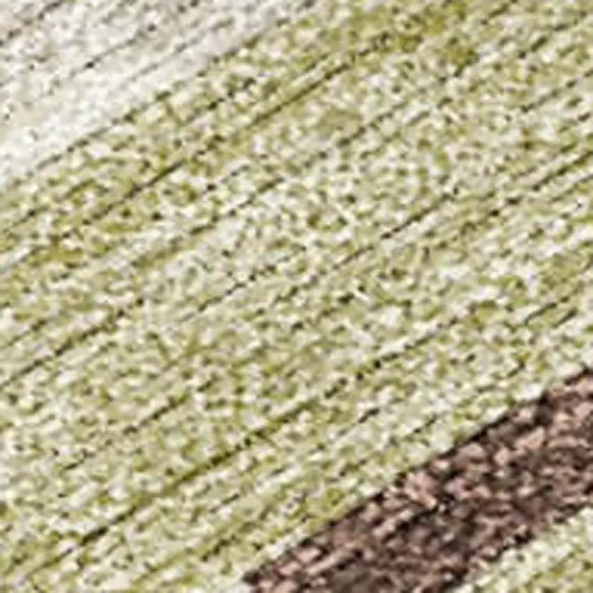 Beige And Green Tribal Washable Indoor Outdoor Area Rug Photo 1