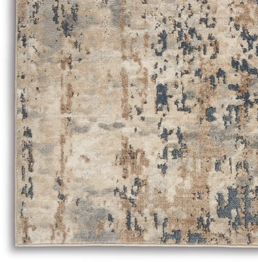 Beige And Grey Abstract Power Loom Non Skid Area Rug Photo 8