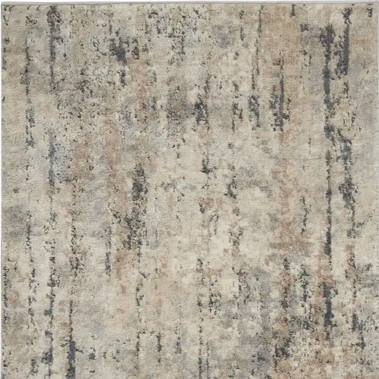 Beige And Grey Abstract Power Loom Non Skid Area Rug Photo 3