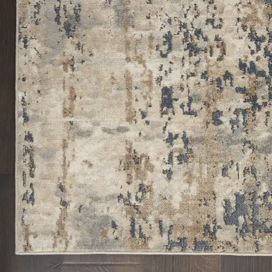Beige And Grey Abstract Power Loom Non Skid Area Rug Photo 9