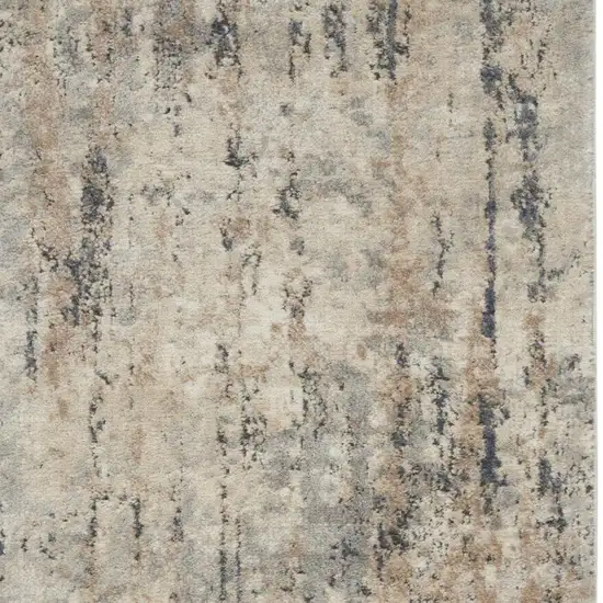 Beige And Grey Abstract Power Loom Non Skid Area Rug Photo 1