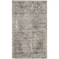 Photo of Beige And Grey Abstract Power Loom Non Skid Area Rug