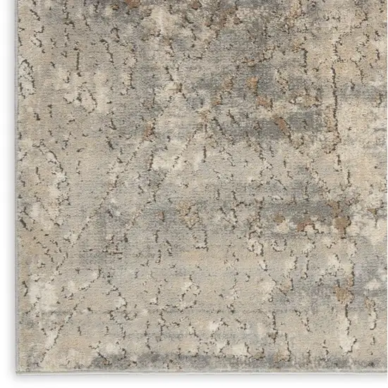 Beige And Grey Abstract Power Loom Non Skid Area Rug Photo 8