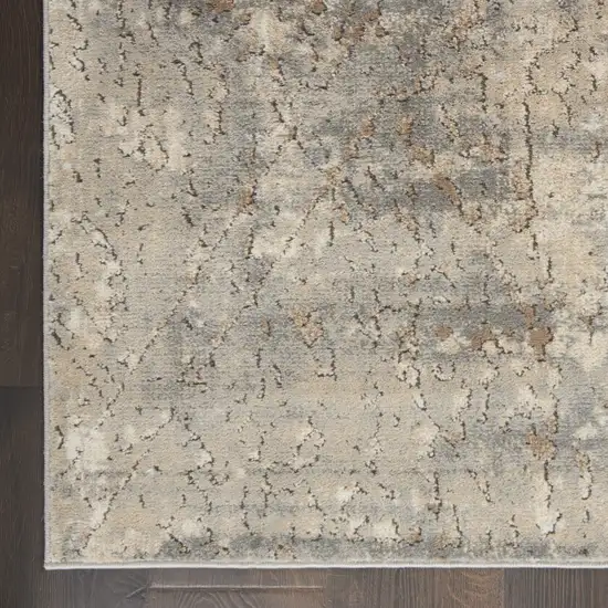 Beige And Grey Abstract Power Loom Non Skid Area Rug Photo 9