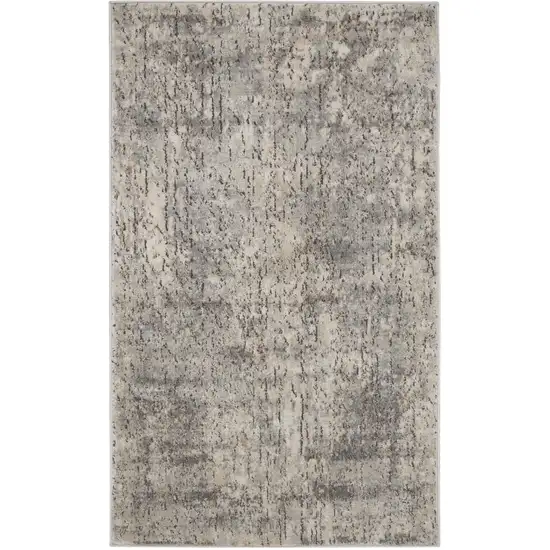 Beige And Grey Abstract Power Loom Non Skid Area Rug Photo 9