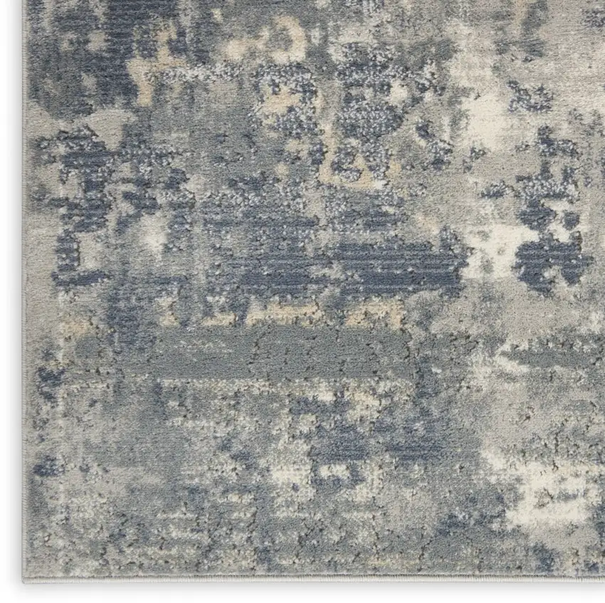 Beige And Grey Abstract Power Loom Non Skid Area Rug Photo 8