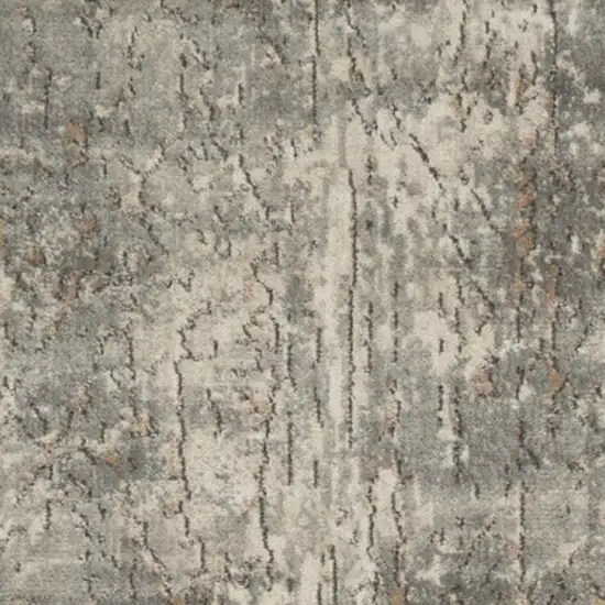 2' X 8' Beige And Grey Abstract Power Loom Non Skid Runner Rug Photo 1