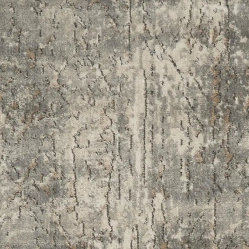 2' X 8' Beige And Grey Abstract Power Loom Non Skid Runner Rug Photo 1