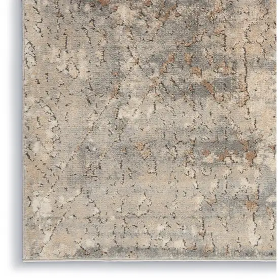 2' X 8' Beige And Grey Abstract Power Loom Non Skid Runner Rug Photo 9