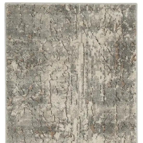 2' X 8' Beige And Grey Abstract Power Loom Non Skid Runner Rug Photo 3