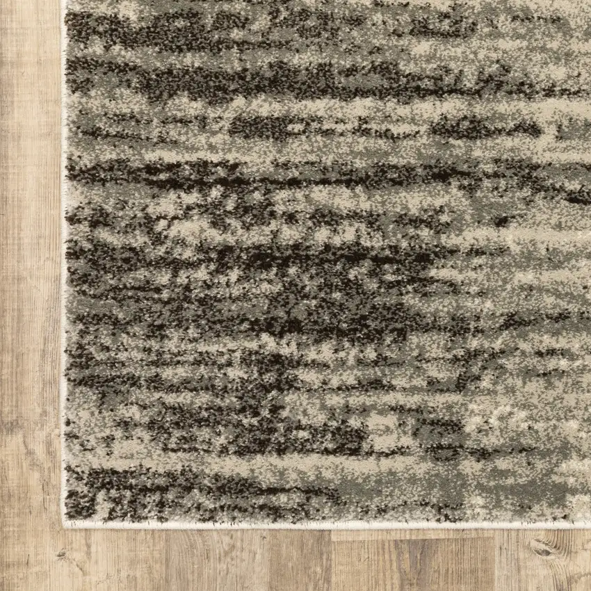 Beige And Grey Abstract Power Loom Stain Resistant Area Rug Photo 8