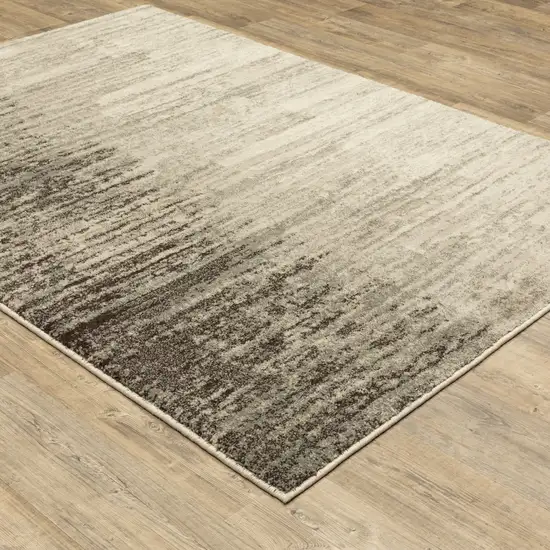 Beige And Grey Abstract Power Loom Stain Resistant Area Rug Photo 5
