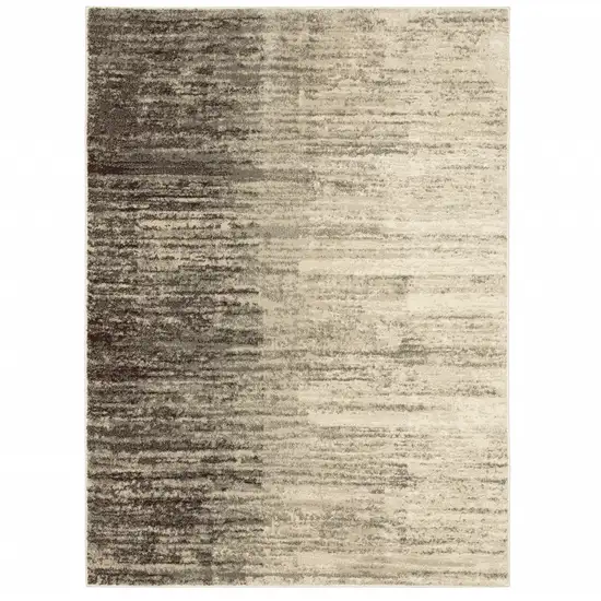 Beige And Grey Abstract Power Loom Stain Resistant Area Rug Photo 1