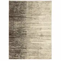 Photo of Beige And Grey Abstract Power Loom Stain Resistant Area Rug