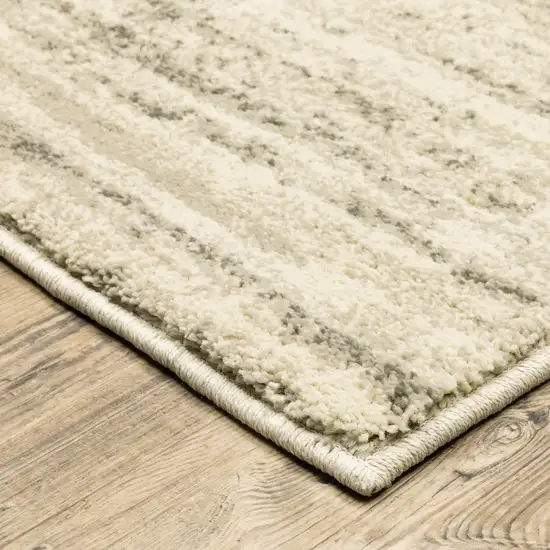 Beige And Grey Abstract Power Loom Stain Resistant Area Rug Photo 3