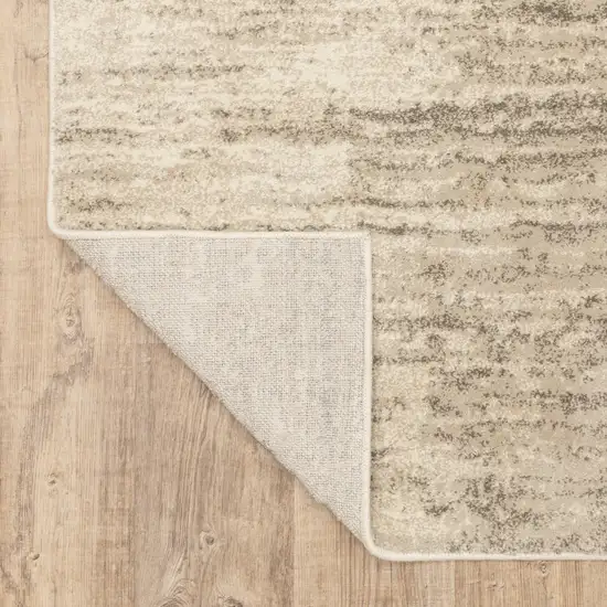 Beige And Grey Abstract Power Loom Stain Resistant Area Rug Photo 7