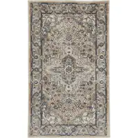 Photo of Beige And Grey Oriental Power Loom Non Skid Area Rug